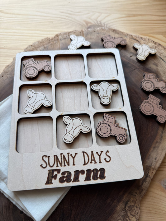 Wooden Tic-Tac-Toe Game - Sunny Days Farm