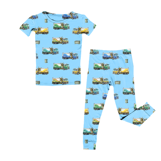 NEW - Short Sleeve PJ SET - Trash Truck