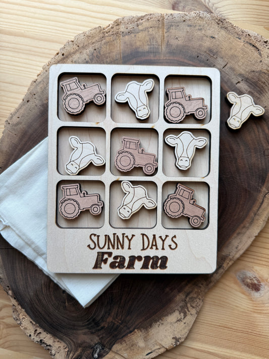 Wooden Tic-Tac-Toe Game - Sunny Days Farm