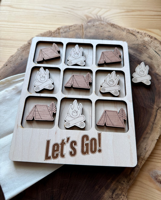 Wooden Tic-Tac-Toe Game - Let's Go