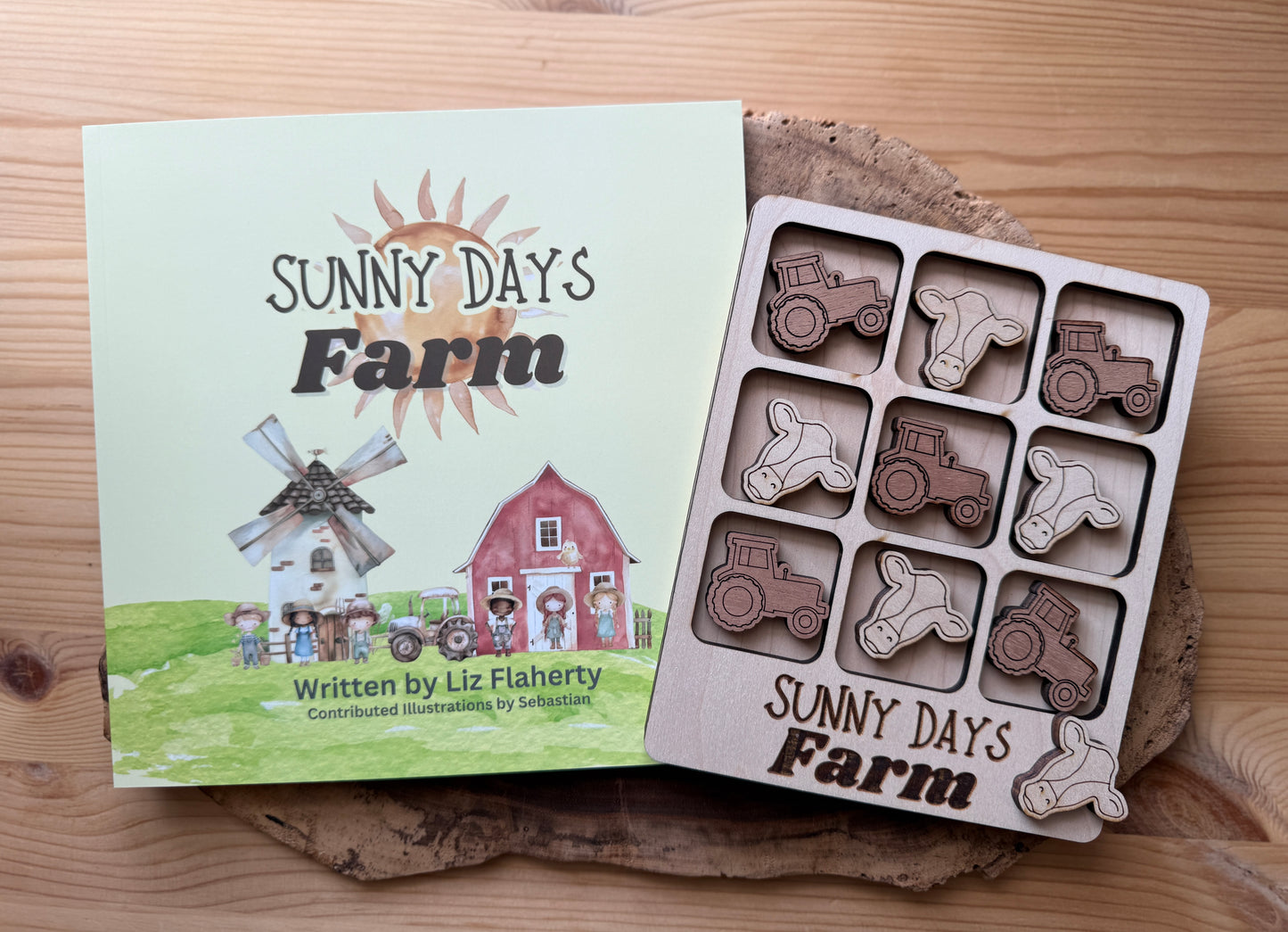 Wooden Tic-Tac-Toe Game - Sunny Days Farm